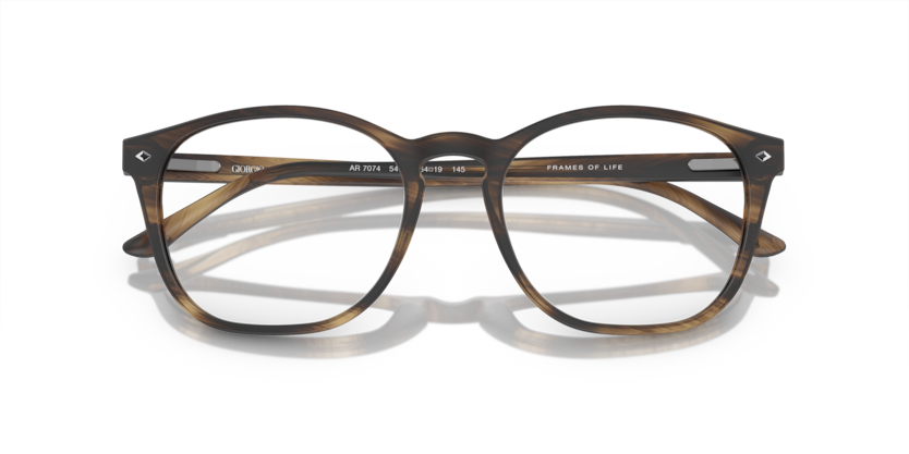 0AR7074 - Giorgio Armani - Brown - (Striped Matte Dark Brown 5405) - 50 - 19 - 145 MM - Ardor Eyewear 8053672392074