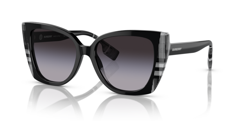 Black/Check White Black - 0BE4393 8056597826341  Sunglasses Woman