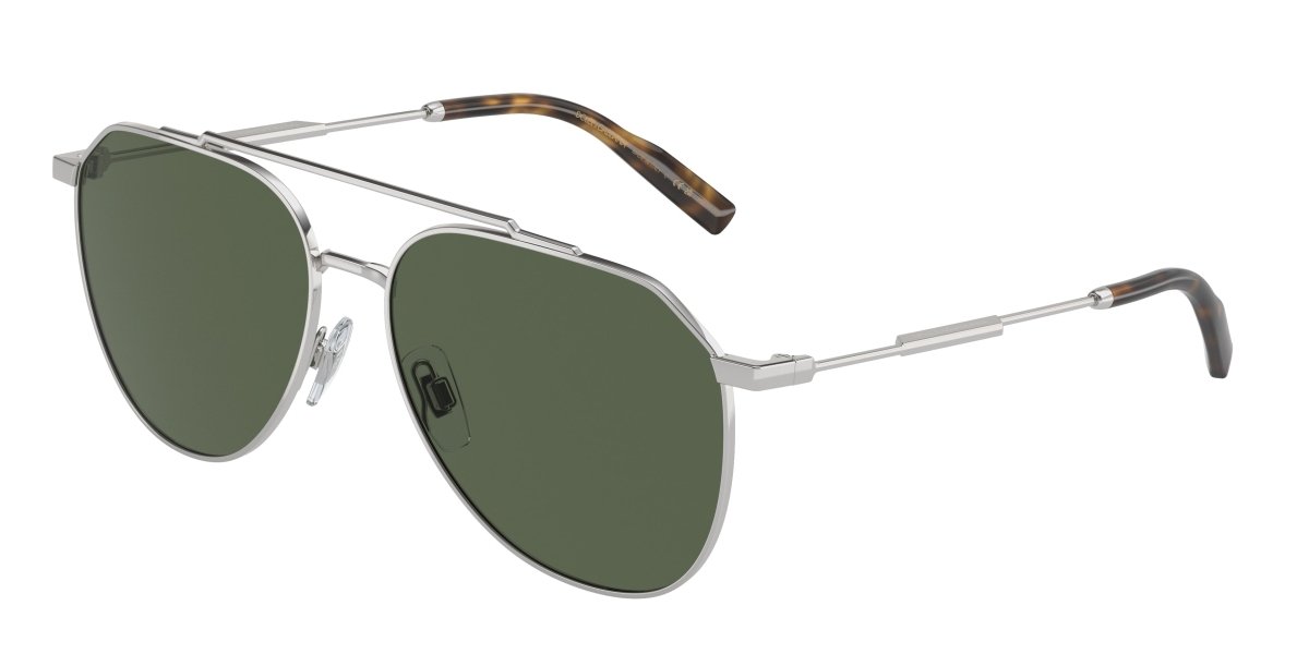 0DG2296 - Dolce & Gabbana - (Silver) Dark Green Polarized Polarized - 58 - 15 - 145 MM - Ardor Eyewear 8056597843089