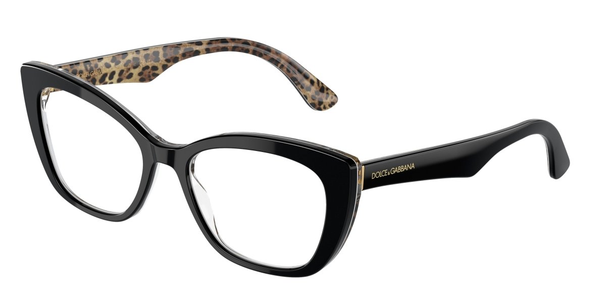 0DG3360 - Dolce & Gabbana - Black - (Black On Leo Brown 3299) - 54 - 18 - 145 MM - Ardor Eyewear 8056262075135