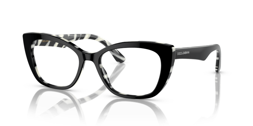 0DG3360 - Dolce & Gabbana - Black - (Top Black On Zebra 3372) - 54 - 18 - 145 MM - Ardor Eyewear 8056597756570