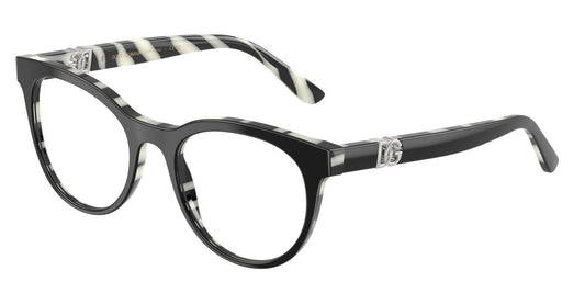 0DG3399 - Dolce & Gabbana - Black - (Black On Zebra 3372) - 50 - 20 - 145 MM - Ardor Eyewear 8056262247563