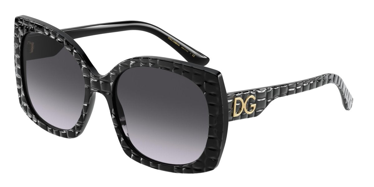 0DG4385 - Dolce & Gabbana - (Black Texture Cocco) Light Grey Gradient Black - 58 - 18 - 145 MM - Ardor Eyewear 8056597366946