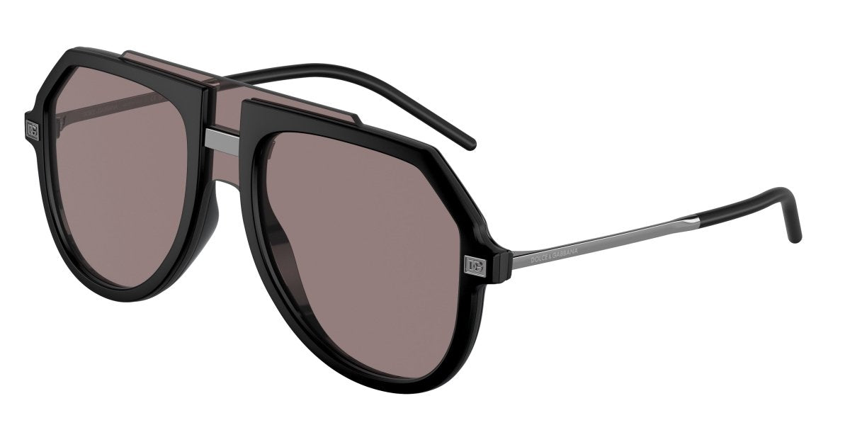 0DG6195 - Dolce & Gabbana - (Matte Black) Purple Brown - 45 - 145 - 145 MM - Ardor Eyewear 8056597926461