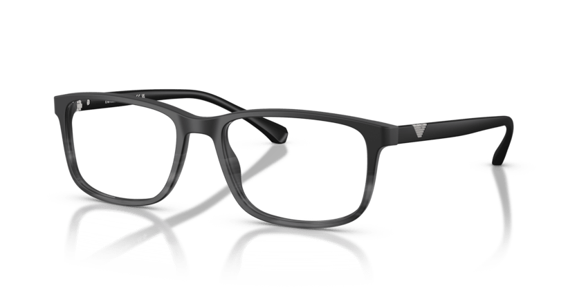 0EA3098 - Emporio Armani - Black - (Matte Black & Striped Grey 5566) - 53 - 18 - 140 MM - Ardor Eyewear 8053672864601