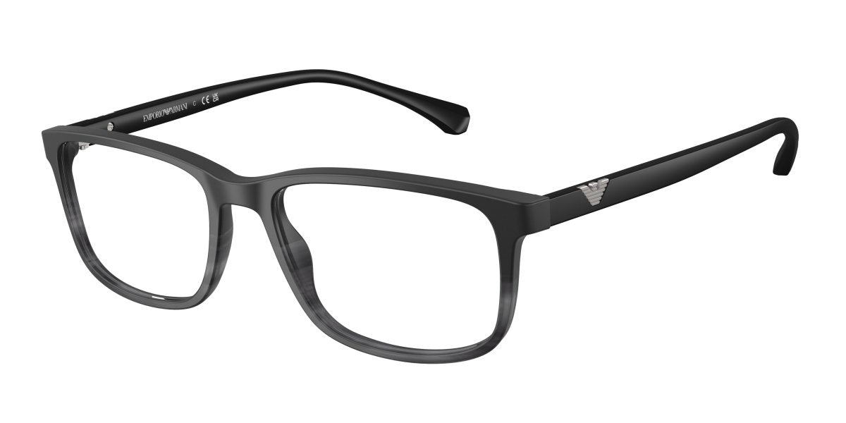 0EA3098 - Emporio Armani - Black - (Matte Black & Striped Grey 5566) - 53 - 18 - 140 MM - Ardor Eyewear 8053672864601