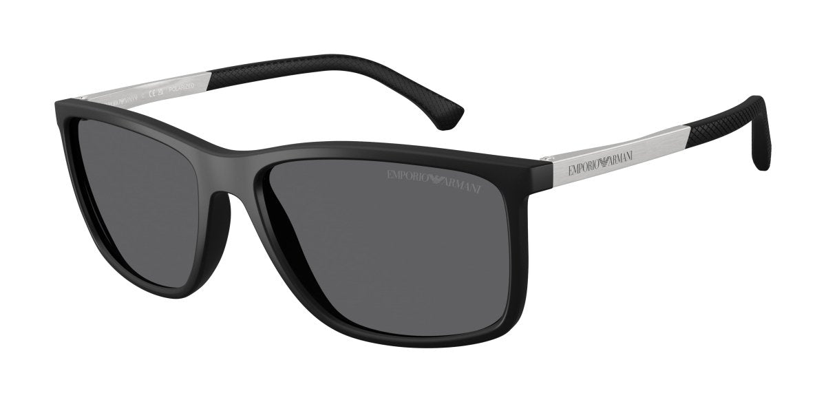 0EA4058 - Emporio Armani - (Rubber Black) Grey Polarized - 58 - 17 - 140 MM - Ardor Eyewear 8053672481389