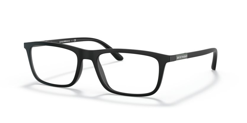 0EA4160 - Emporio Armani - (Matte Black) Clear - 55 - 18 - 145 MM - Ardor Eyewear 8056597445375