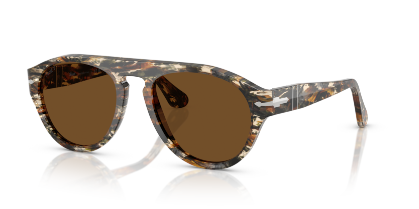 Amber Brown/Pirate Black - 0PO3370S 8056262355848 Persol Sunglasses Unisex Pilot