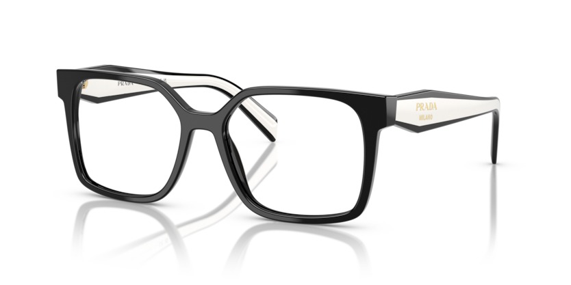 Black - 0PR B03V 8056262366066 Prada Eyeglasses Woman Rectangle