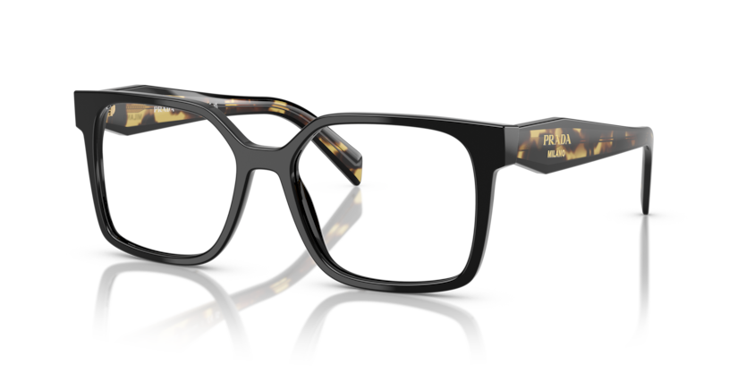 Black - 0PR B03V 8056262366141 Prada Eyeglasses Woman Rectangle