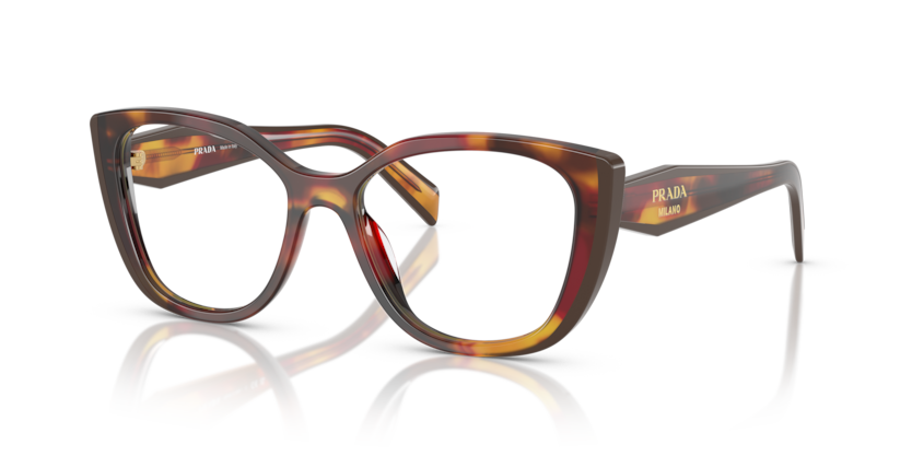 Poppy Tortoise/Bordeaux - 0PR B04V 8056262363478 Prada Eyeglasses Woman Cat Eye