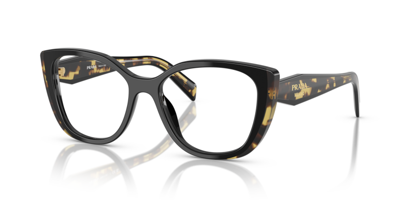 Black/Medium Tortoise - 0PR B04V 8056262363515 Prada Eyeglasses Woman Cat Eye