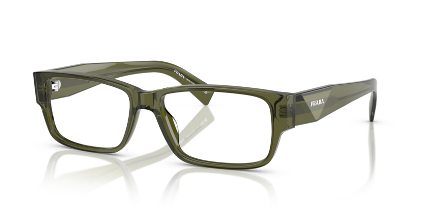 Transparent Green - 0PR B09V 8056262361825 Prada Eyeglasses Man Rectangle