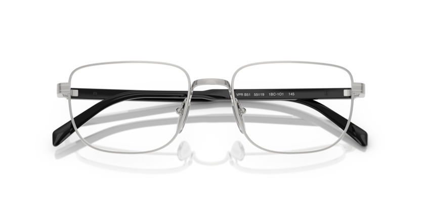 Silver - 0PR B51V 8056262380482 Prada Eyeglasses Man Rectangle