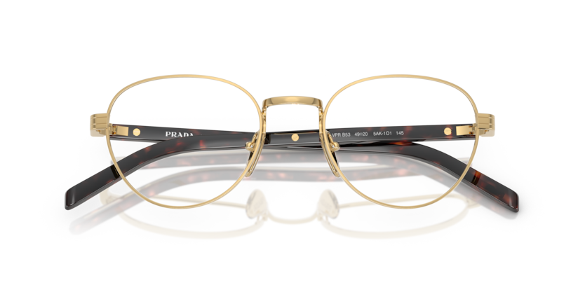 Gold - 0PR B53V 8056262393109 Prada Eyeglasses Woman Round