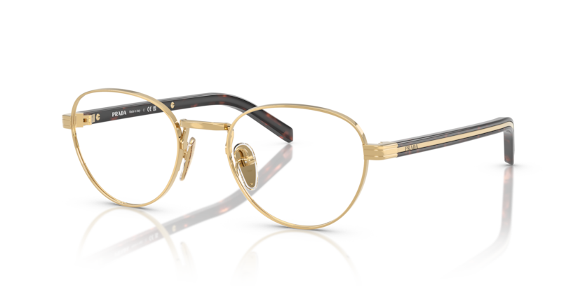 Gold - 0PR B53V 8056262393109 Prada Eyeglasses Woman Round