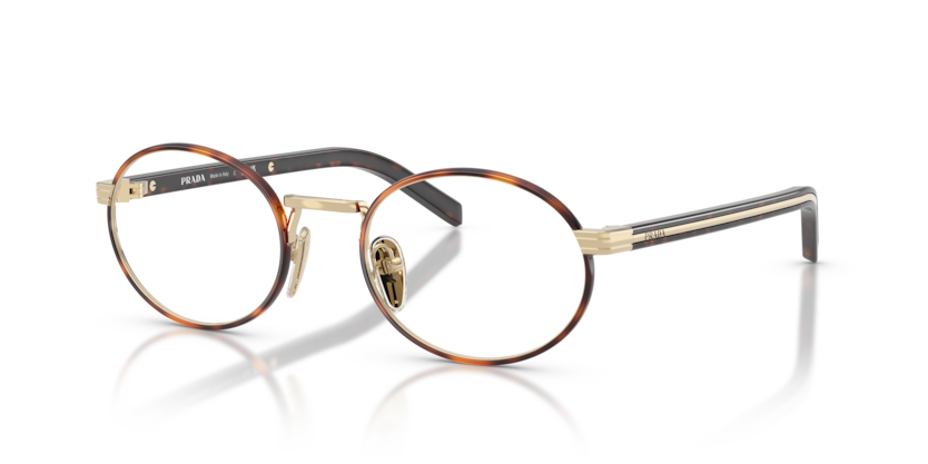 Pale Gold/Root Tortoise - 0PR B55V 8056262505694 Prada Eyeglasses Woman Oval