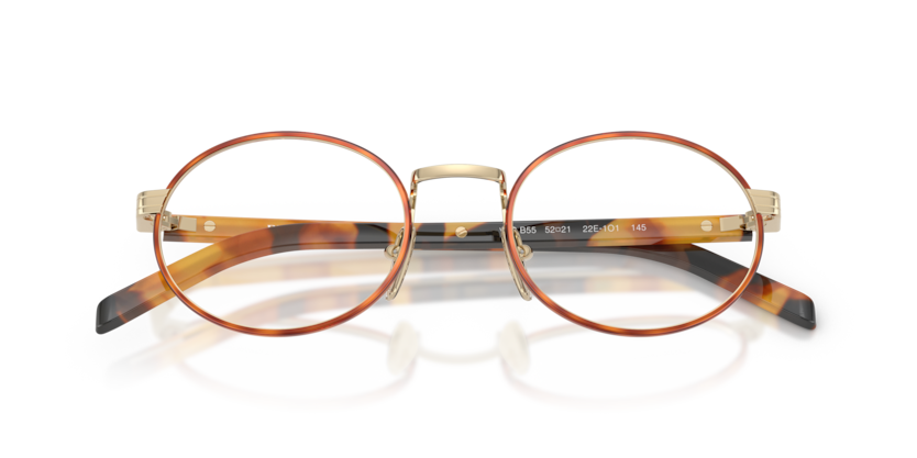 Pale Gold/Honey Havana - 0PR B55V 8056262505717 Prada Eyeglasses Woman Oval