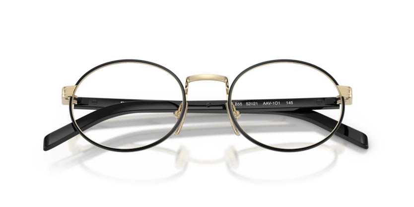 Pale Gold/Black - 0PR B55V 8056262505755 Prada Eyeglasses Woman Oval