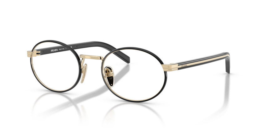 Pale Gold/Black - 0PR B55V 8056262505755 Prada Eyeglasses Woman Oval