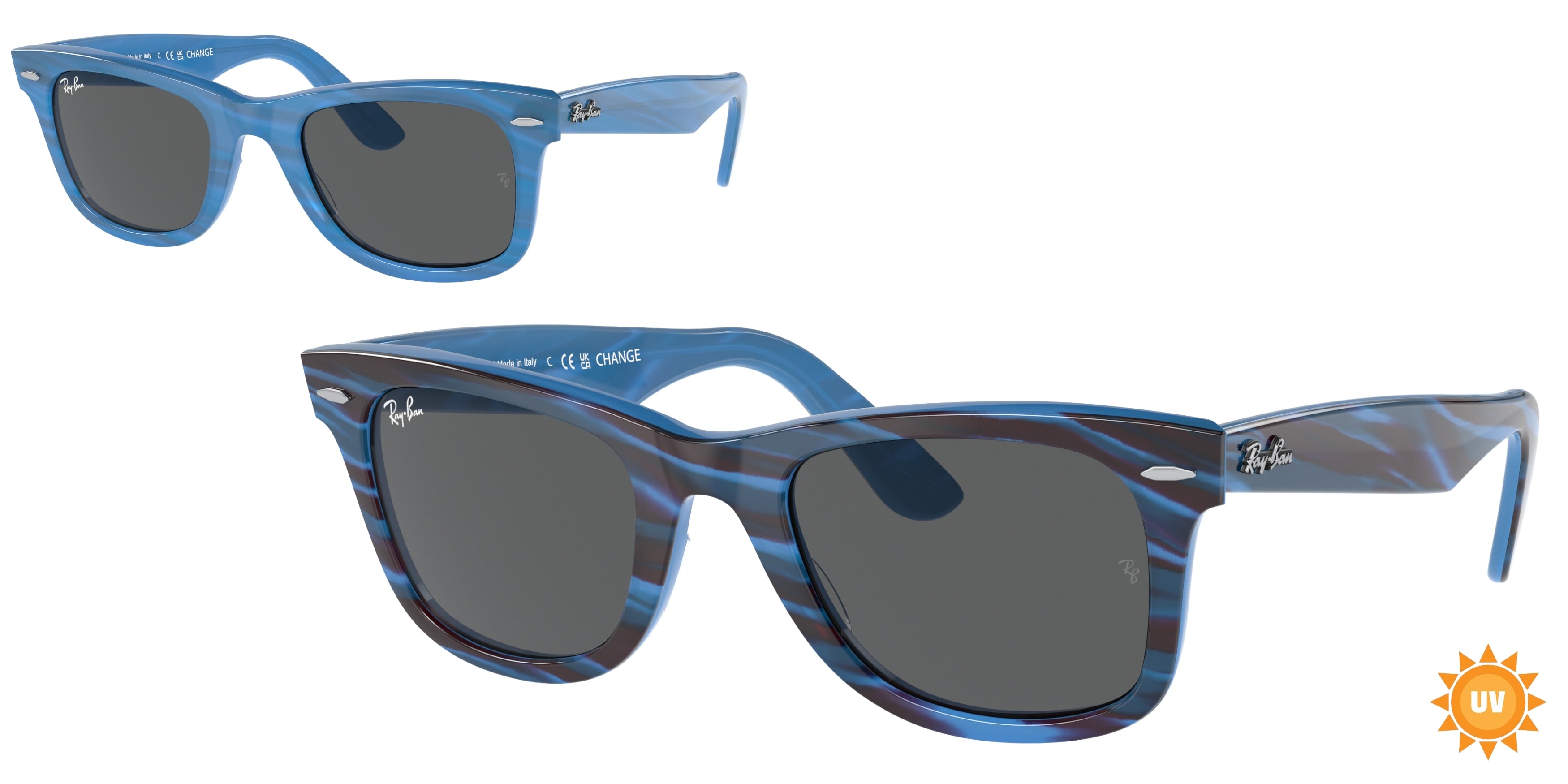 0RB2140 - Ray - Ban - (Photo Striped Blue) Dark Grey - 50 - 22 - 150 MM - Ardor Eyewear 8056262099353