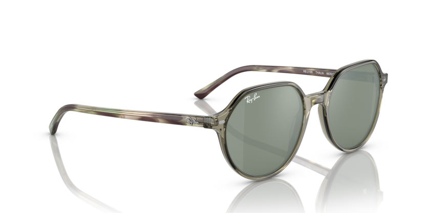 Transparent Green - 0RB2195 8056597759199 Ray-Ban Sunglasses Unisex Square