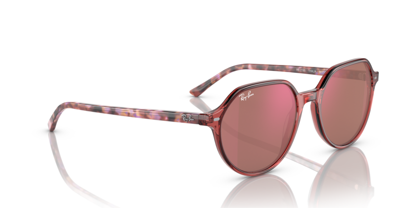 Transparent Pink - 0RB2195 8056597780940 Ray-Ban Sunglasses Unisex Square