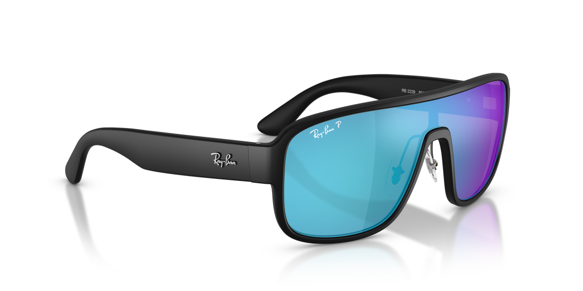 0RB2229 Black / Green Mirror Silver Polarised+ (901SA1) alternate view image 4 barcode 8056266183935