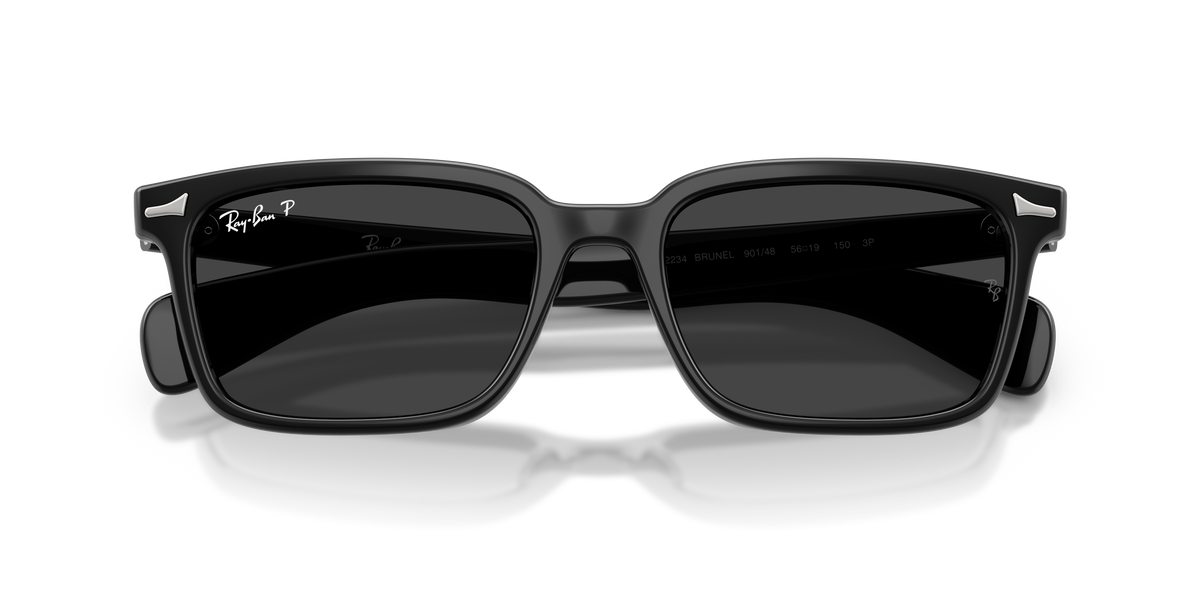 0RB2234 Black / Polarized Black (901/48) close front view image 6 barcode 8056262975626