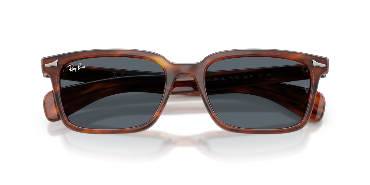 0RB2234 Striped Havana / Dark Blue (954/R5) close front view image 6 barcode 8056262975732