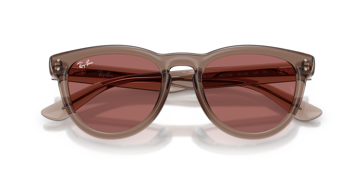 0RB2237 Transparent Light Brown close front view image 6 barcode 8056262977378