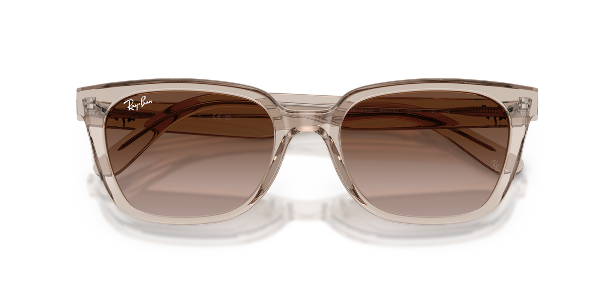 0RB2243D Transparent Light Brown close front view image 6 barcode 8056266002267