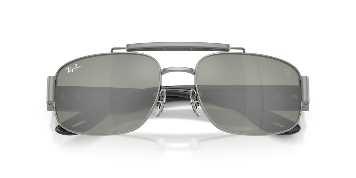 0RB3797M Gunmetal / Green Mirror Silver (F14240) close front view image 6 barcode 8056266007293