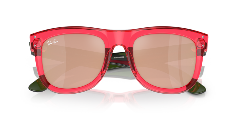 Transparent Red - 0RBR0502S 8056597918923 Ray-Ban Sunglasses Unisex Square