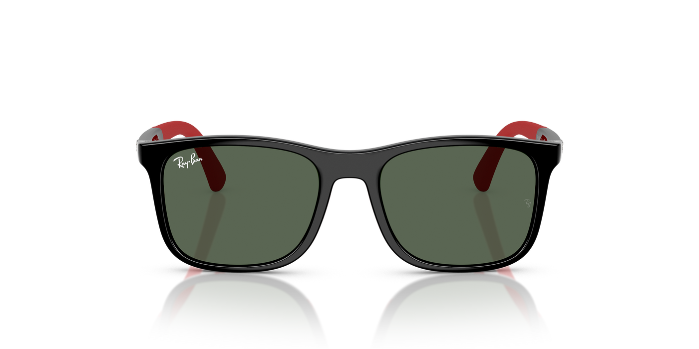 Ray-Ban Junior RJ9084S Black On Rubber Red (713171) - Dark Green 8056262418345