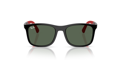 Ray-Ban Junior RJ9084S Black On Rubber Red (713171) - Dark Green 8056262418345