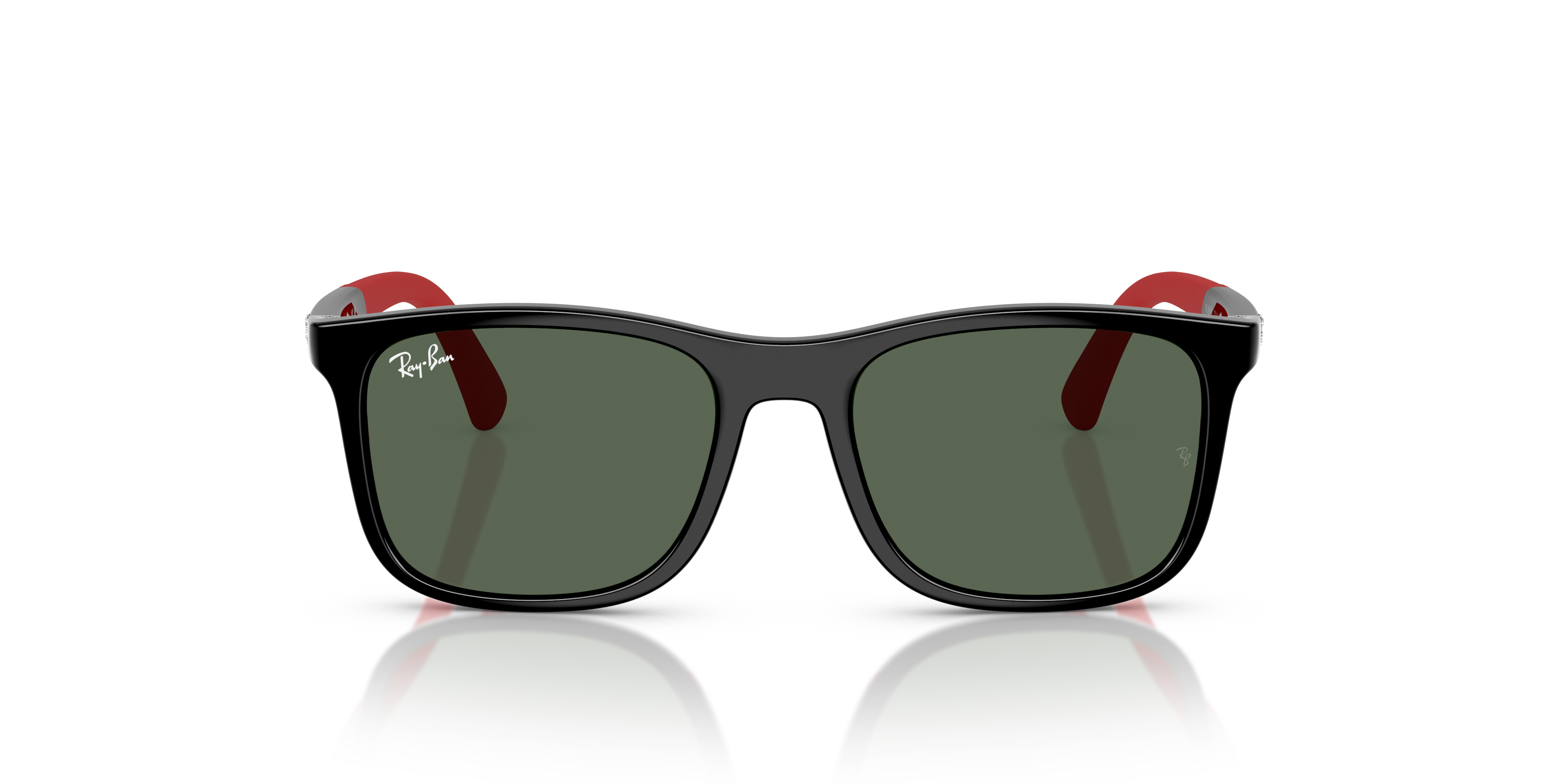 Ray-Ban Junior RJ9084S Black On Rubber Red (713171) - Dark Green 8056262418345