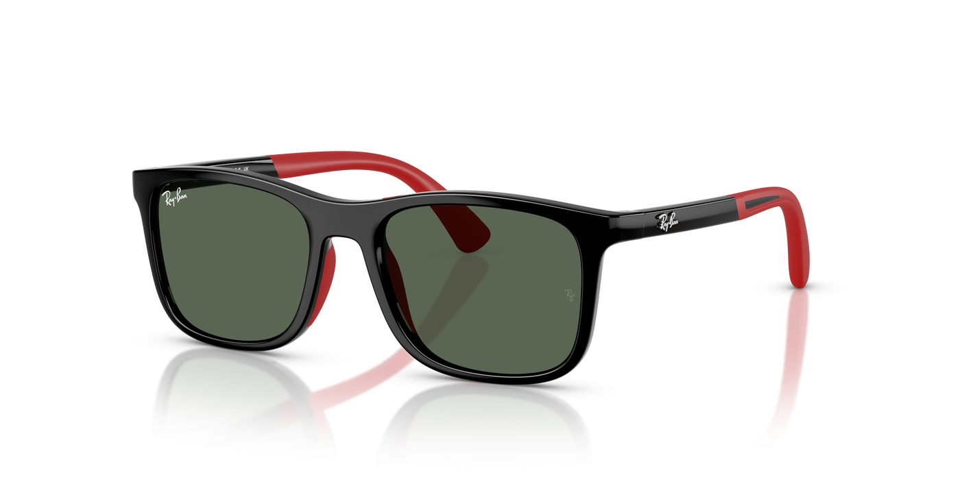 Ray-Ban Junior RJ9084S Black On Rubber Red (713171) - Dark Green 8056262418345