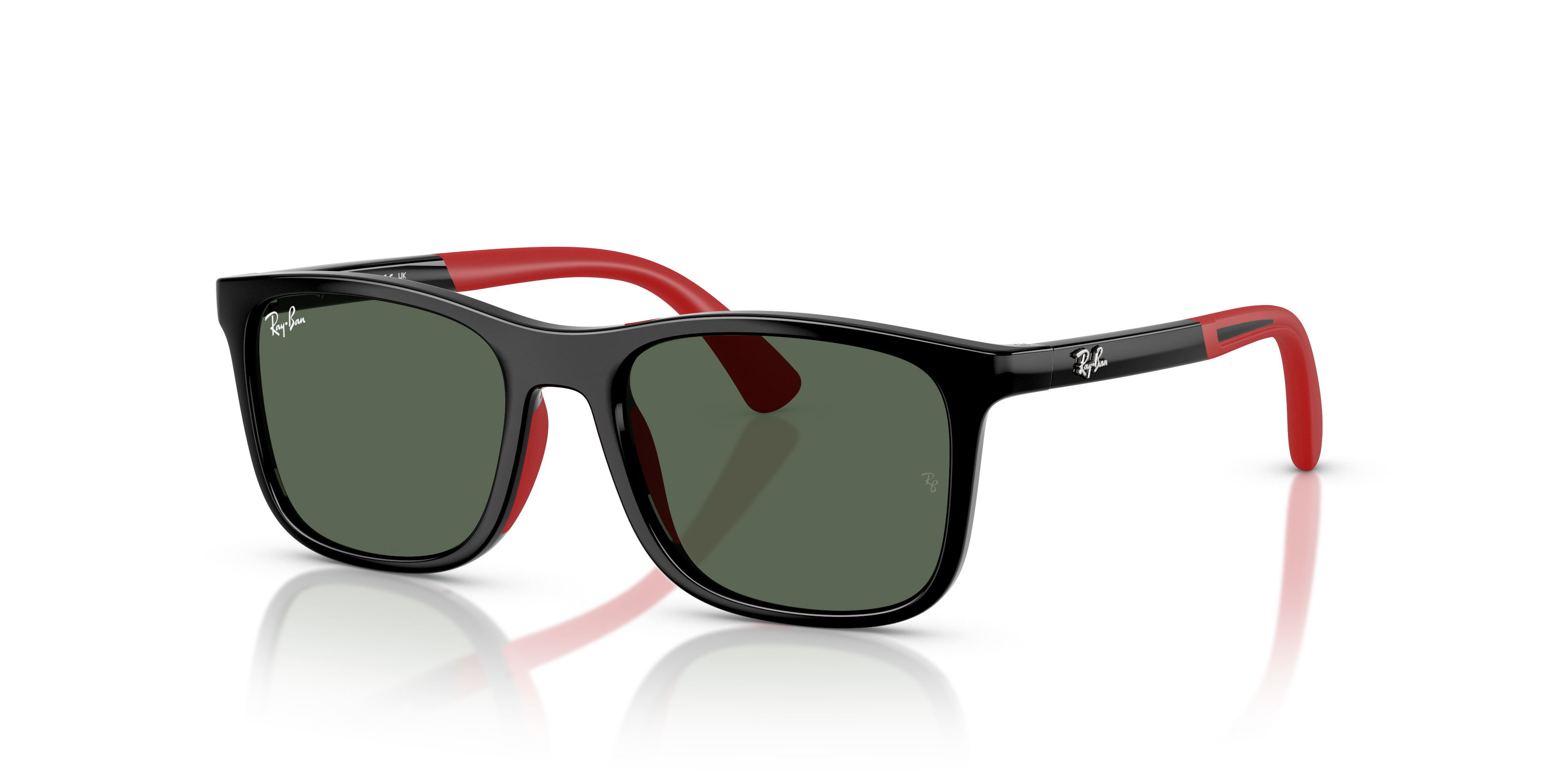 Ray-Ban Junior RJ9084S Black On Rubber Red (713171) - Dark Green 8056262418345