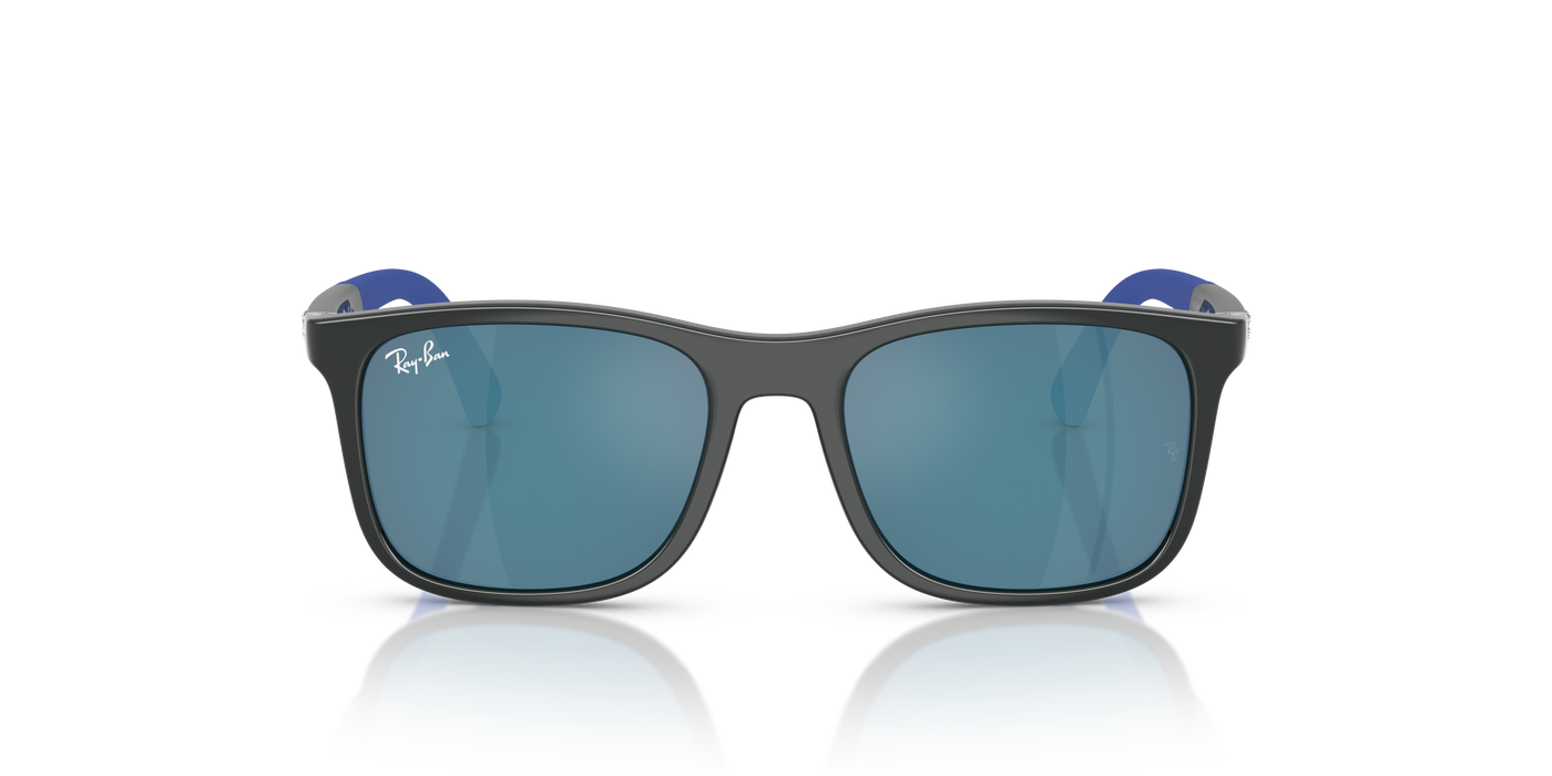 Ray-Ban Junior RJ9084S Grey On Rubber Blue (715155) - Dark Blue Mirror Blue 8056262418369