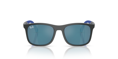 Ray-Ban Junior RJ9084S Grey On Rubber Blue (715155) - Dark Blue Mirror Blue 8056262418369