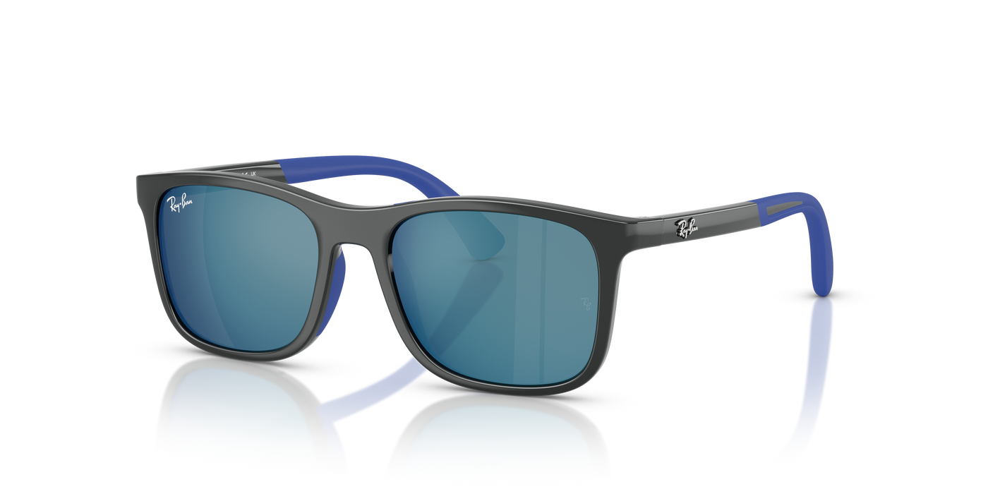 Ray-Ban Junior RJ9084S Grey On Rubber Blue (715155) - Dark Blue Mirror Blue 8056262418369