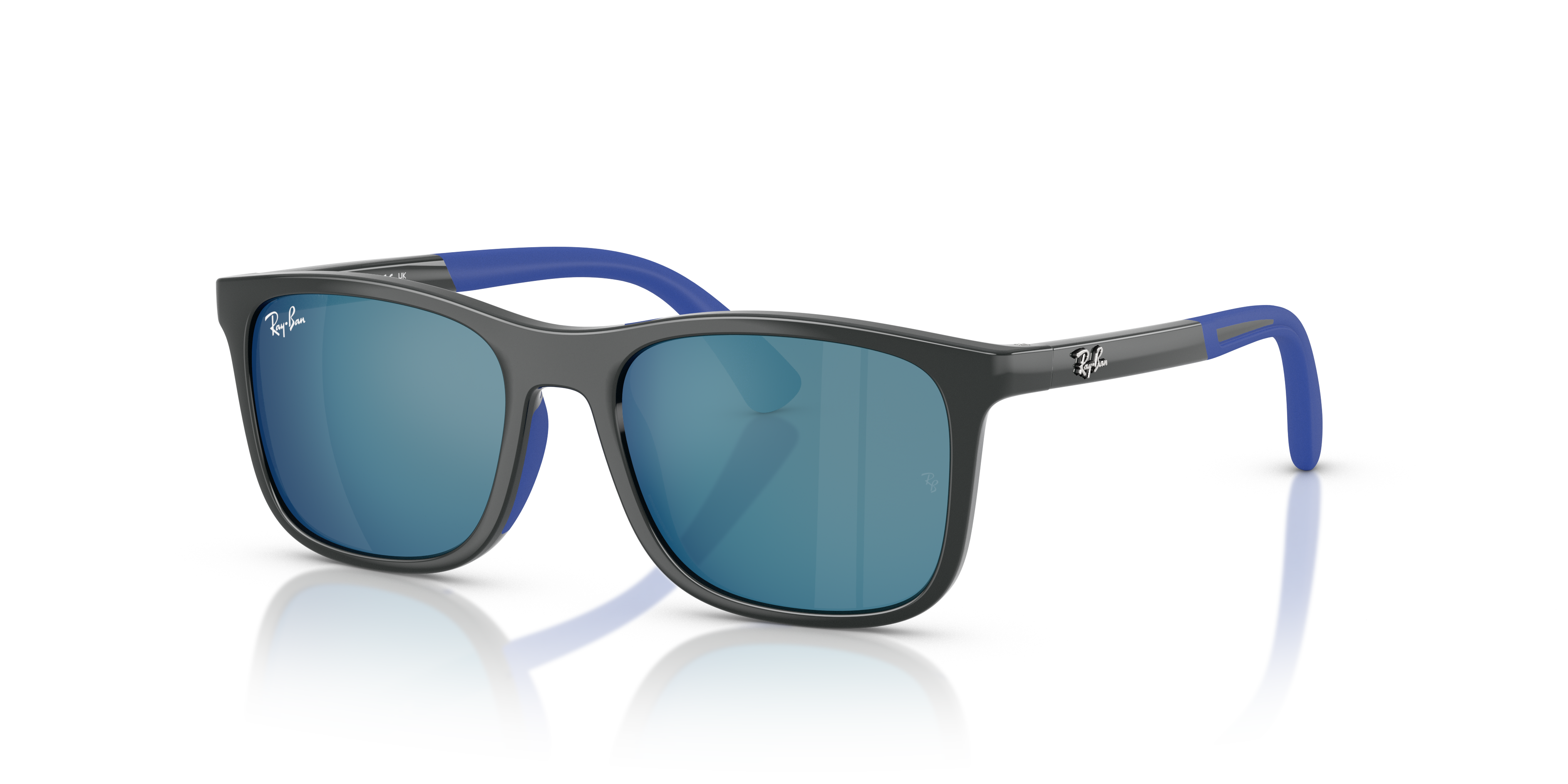 Ray-Ban Junior RJ9084S Grey On Rubber Blue (715155) - Dark Blue Mirror Blue 8056262418369