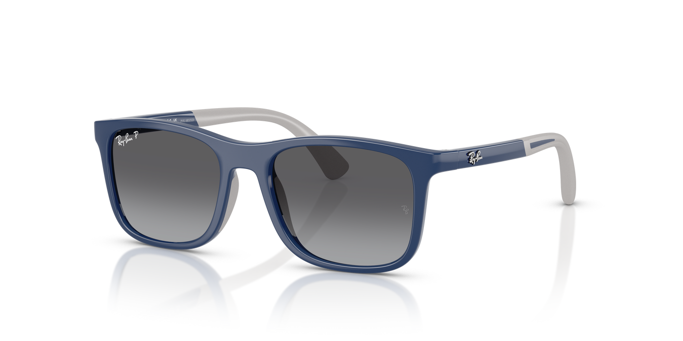 Ray-Ban Junior RJ9084S Blue On Rubber Grey (7187T3) - Light Brown Polarized 8056262418376