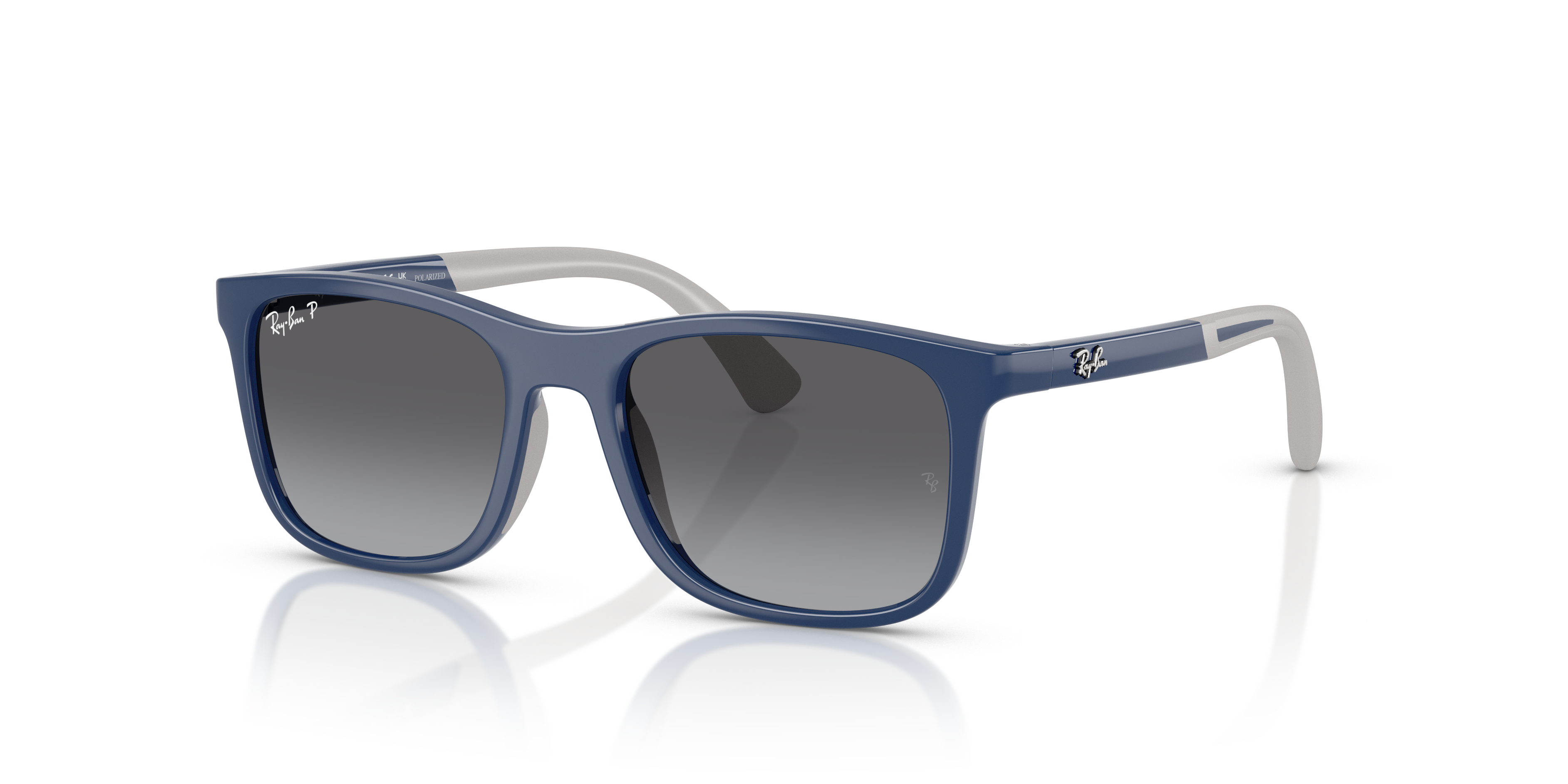 Ray-Ban Junior RJ9084S Blue On Rubber Grey (7187T3) - Light Brown Polarized 8056262418376