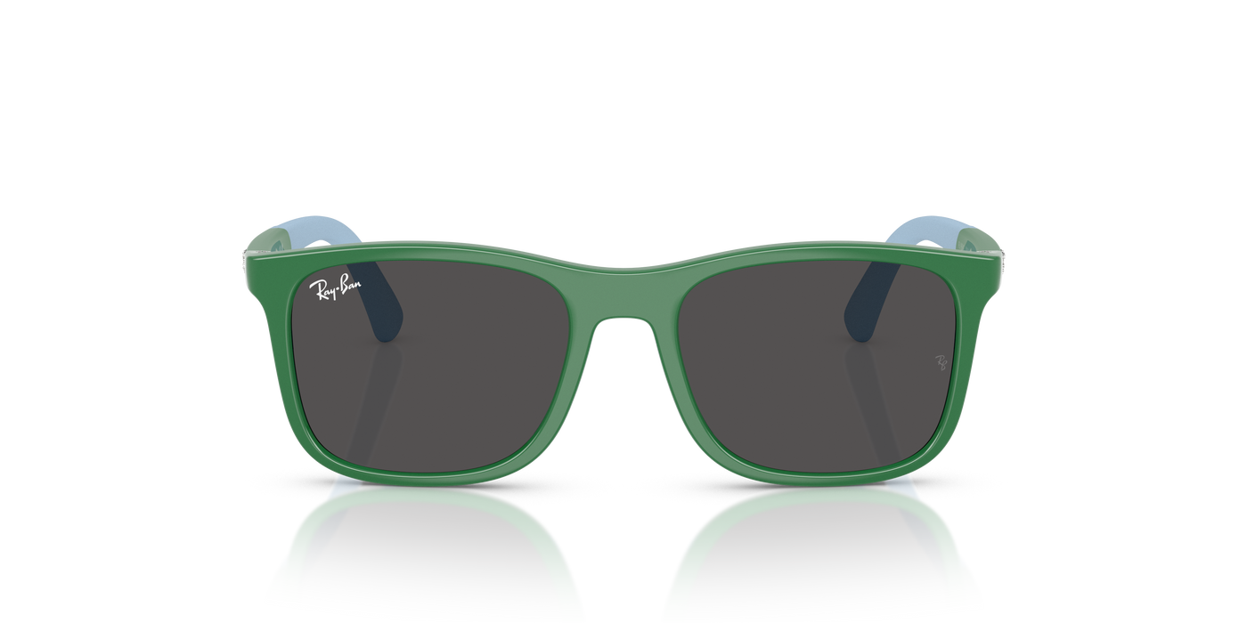 Ray-Ban Junior RJ9084S Green On Rubber Light Blue (718887) - Dark Grey 8056262418383