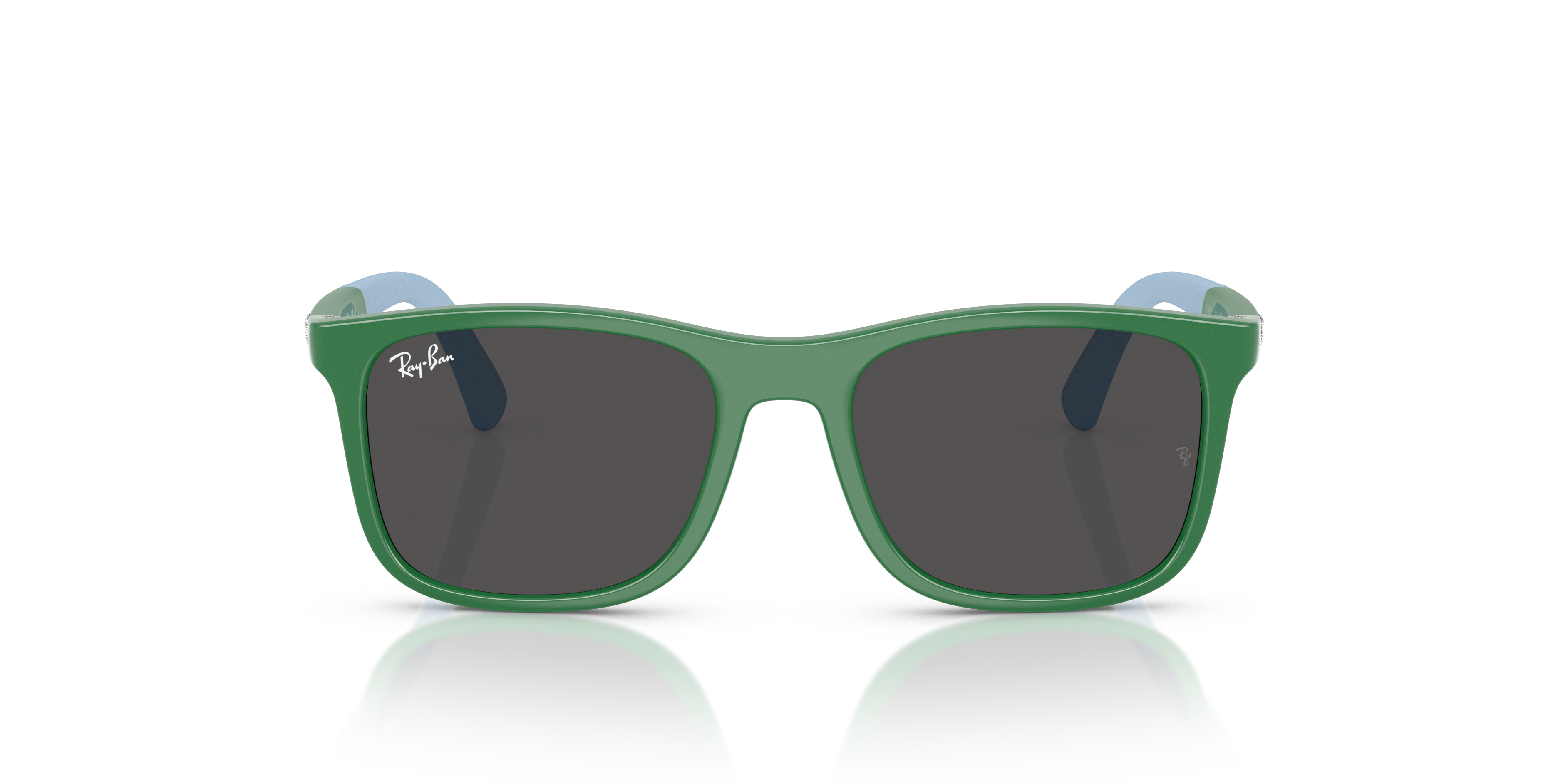 Ray-Ban Junior RJ9084S Green On Rubber Light Blue (718887) - Dark Grey 8056262418383
