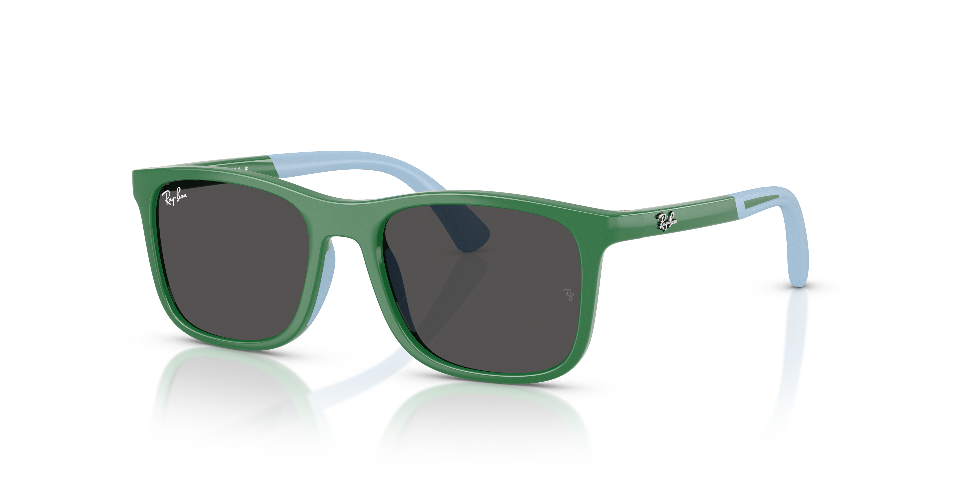 Ray-Ban Junior RJ9084S Green On Rubber Light Blue (718887) - Dark Grey 8056262418383
