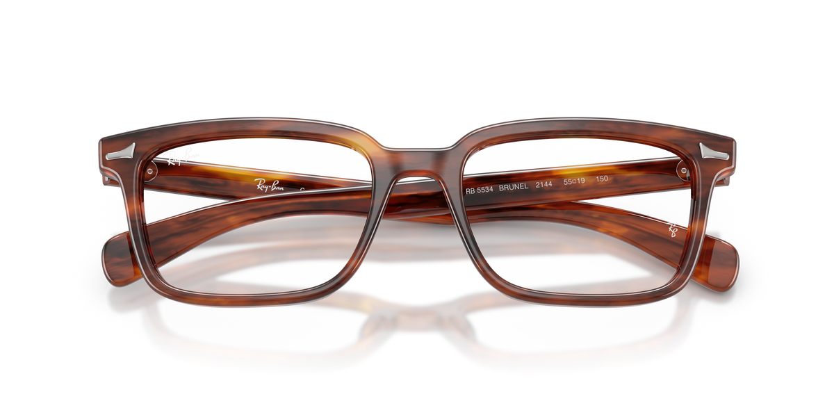 0RX5534 Striped Havana close front view image 6 barcode 8056262968253